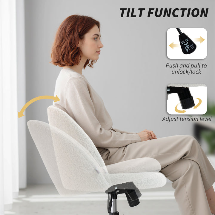 Teddy Fleece Office Chair with Wheels