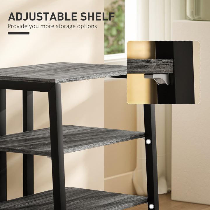 HiFi Stand, with Four Storage Shelves - Dark Grey