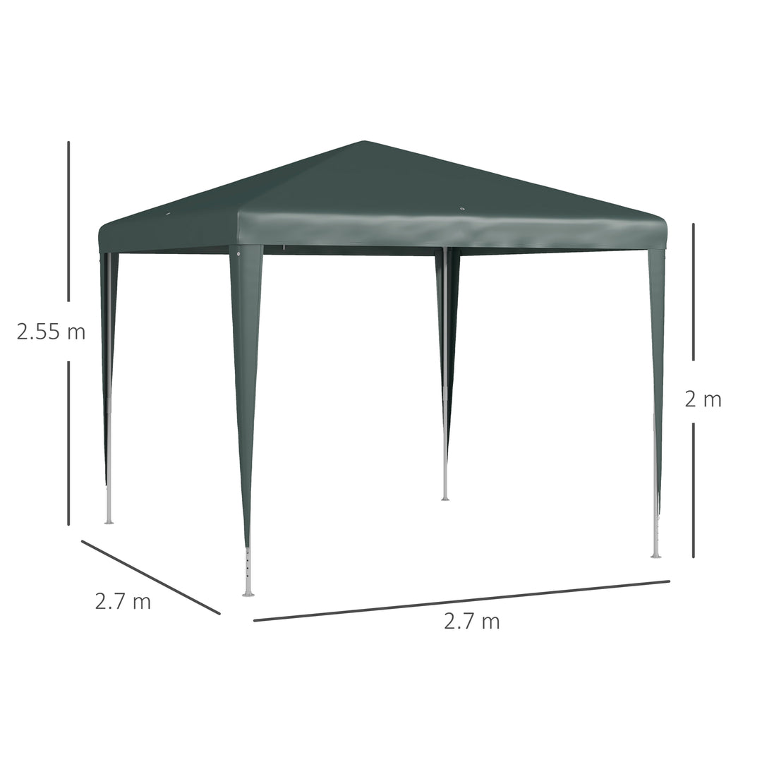 Outsunny 2.7m x 2.7m Garden Gazebo Marquee Party Tent Wedding Canopy Outdoor(Dark Green)