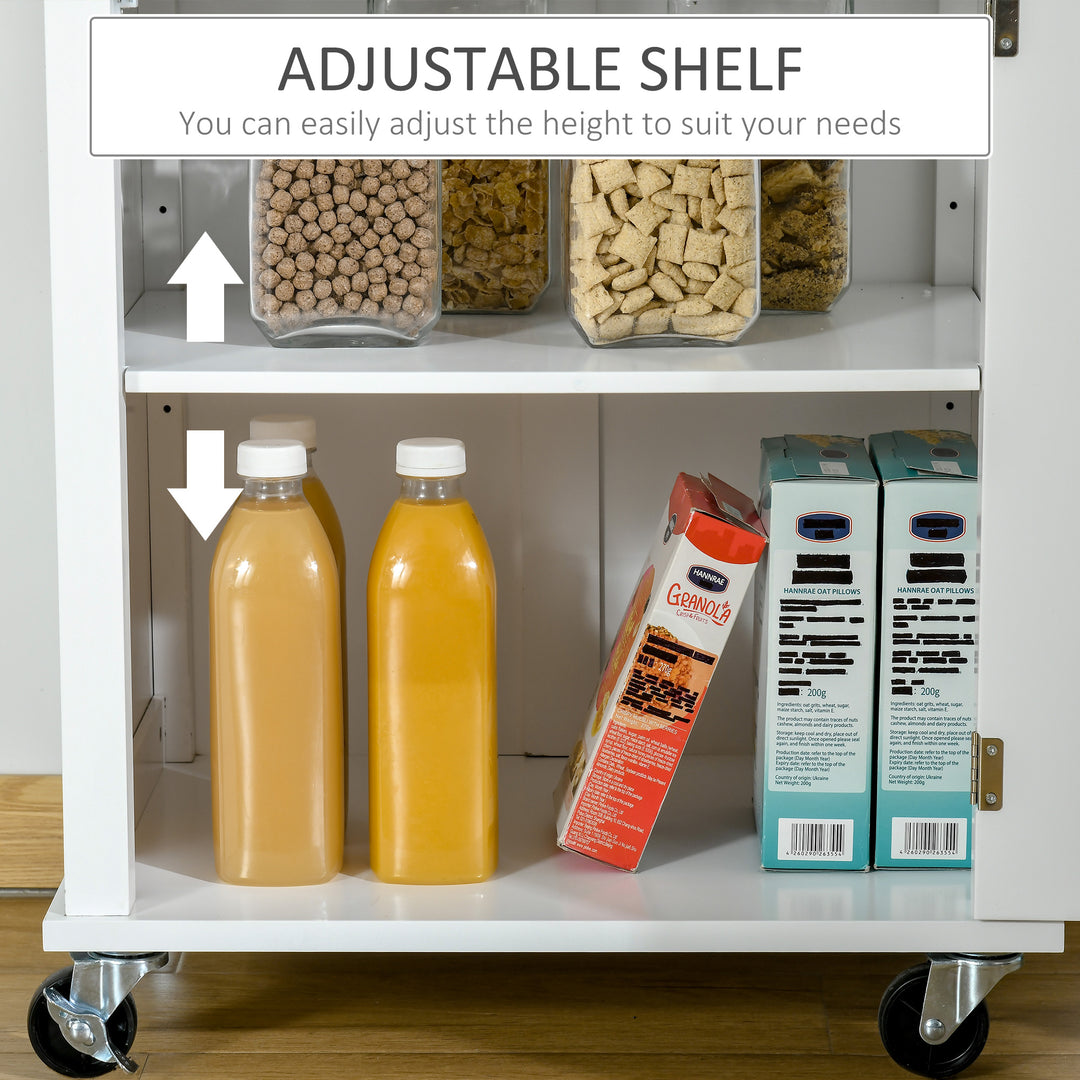 MCL Kitchen Cart Storage Trolley Wooden Cabinet with Drawer Cupboard Towel Rail White