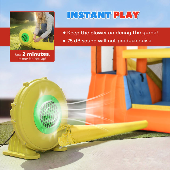 5 in 1 Bouncy Castle for Children, Inflatable Bounce House with Dual S