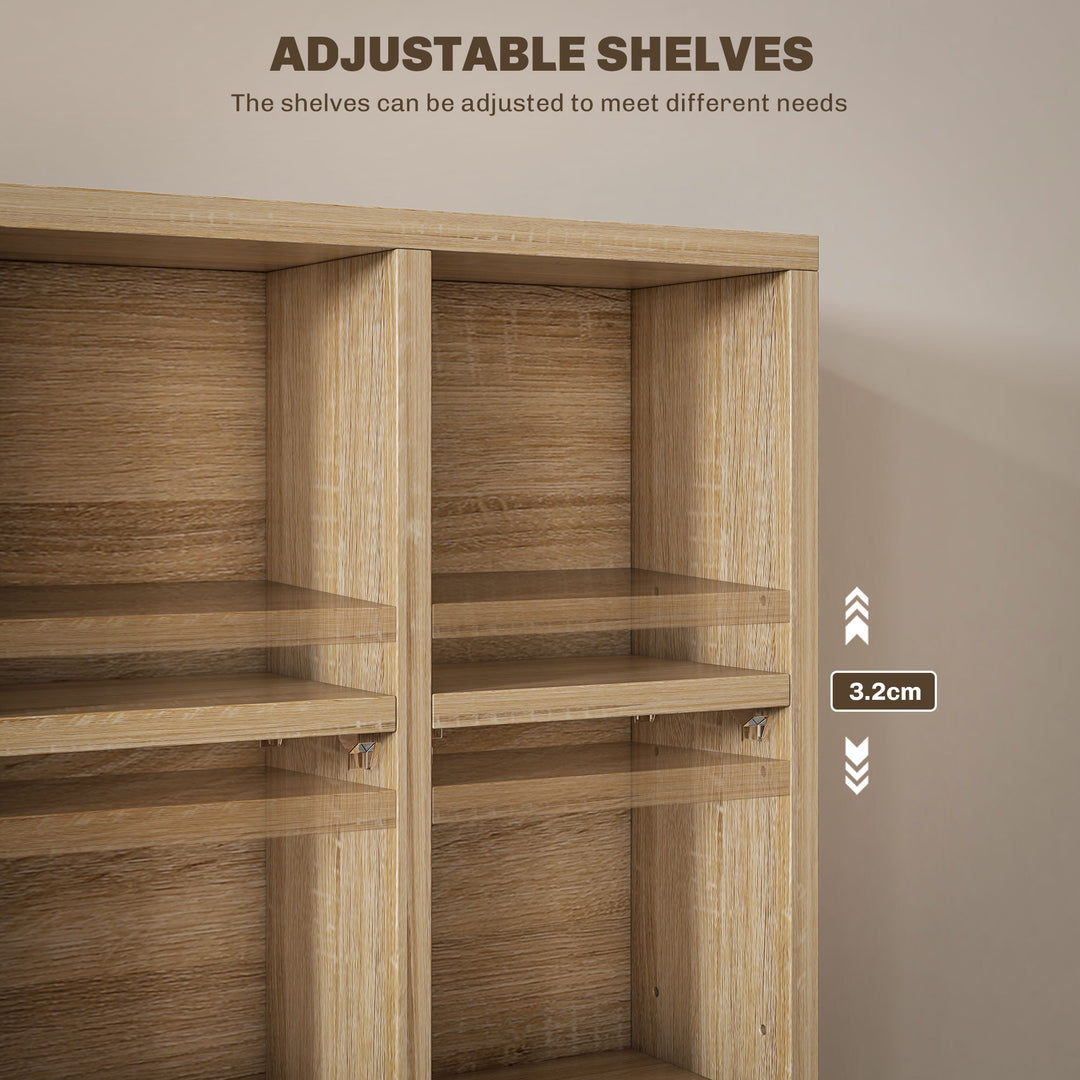 CD Storage Unit with Adjustable Shelves, 89 x 130.5 cm, Nature Wood Finish