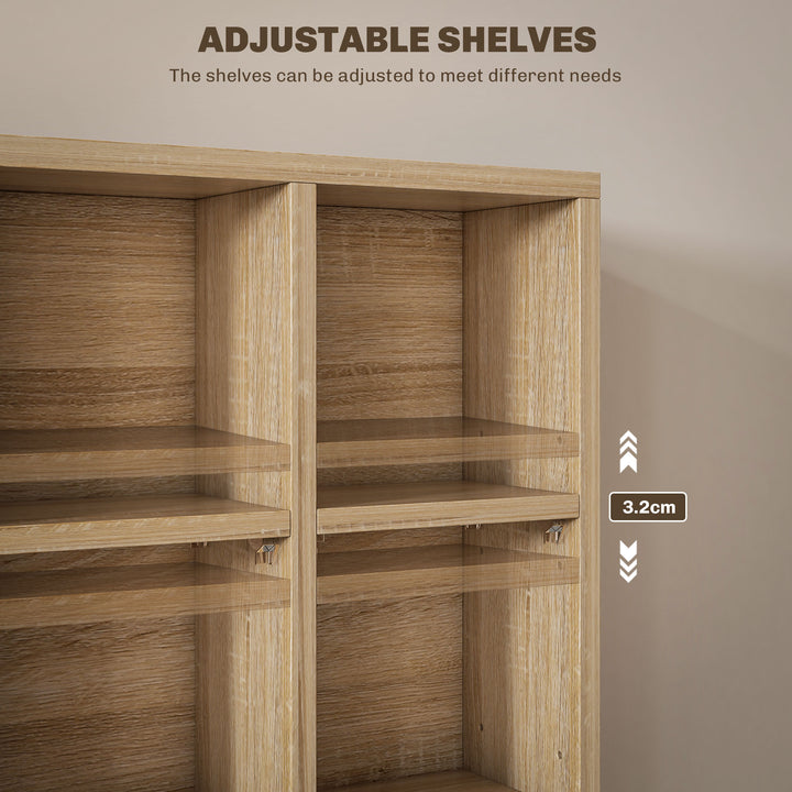 CD Storage Unit with Adjustable Shelves, 89 x 130.5 cm, Nature Wood Finish