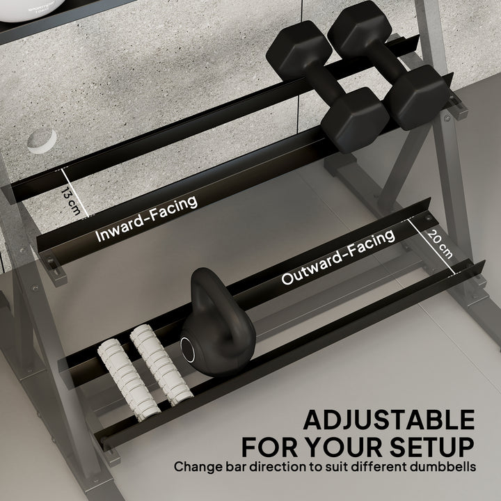 3-Tier Adjustable Dumbbell Rack, Heavy-Duty Weight Rack for Dumbbells,