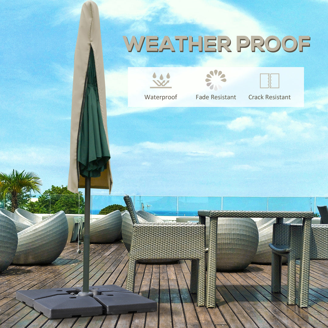 Outdoor Cantilever Umbrella Cover with Rod, Zipper, Khaki