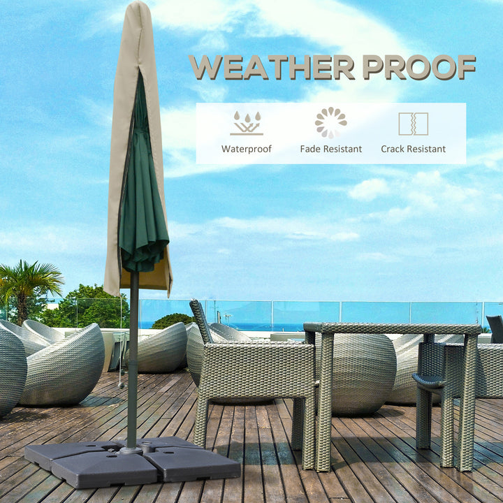 Outdoor Cantilever Umbrella Cover with Rod, Zipper, Khaki