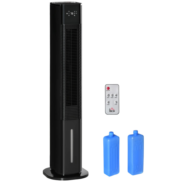 Nine Setting Tower Fan Humidifier, with Ice Boxes - Black