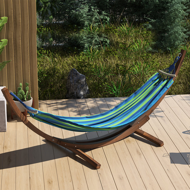 3.25m Wooden Hammock Stand Universal Fit Garden Picnic Camp Accessories, Brown
