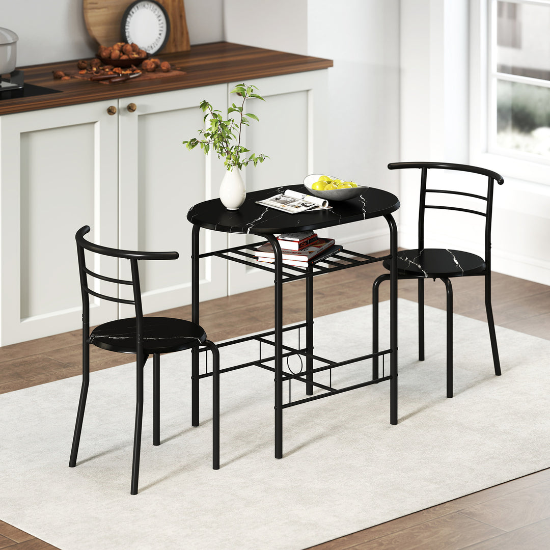 Three-Piece Compact Dining Set - Black