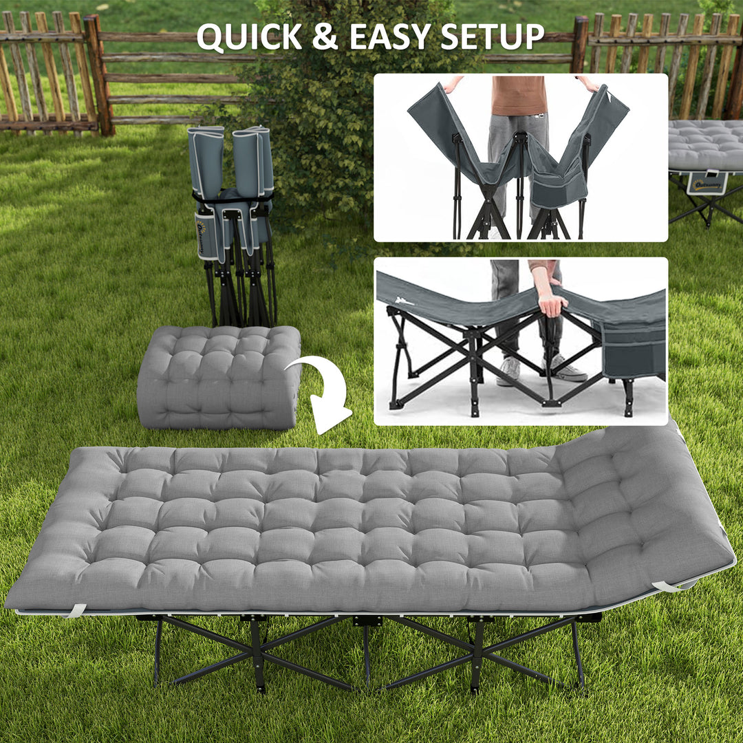 68cm Wide Folding Bed, Camping Cot for Adults with Mattress, Carry Bag