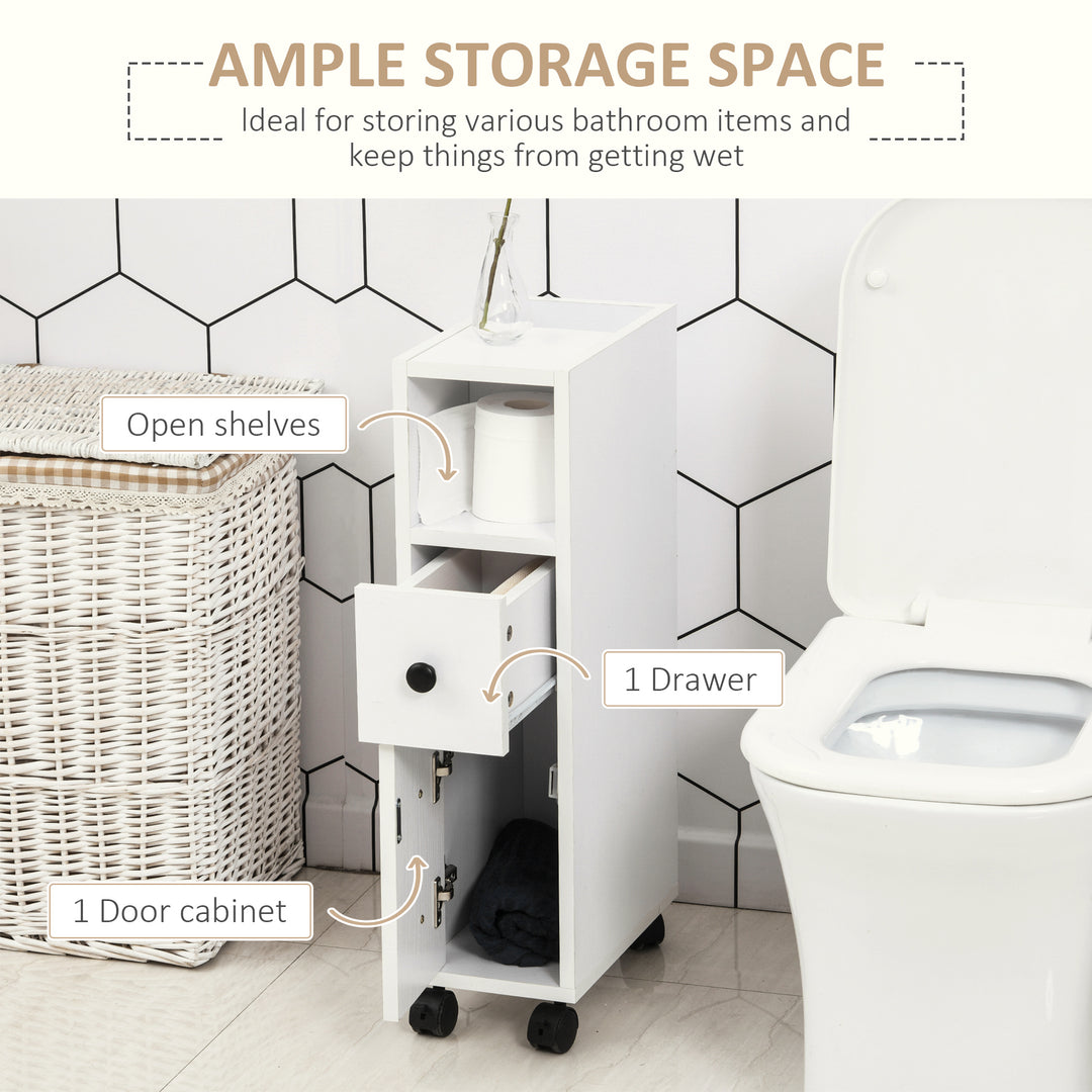 Slimline Bathroom Storage Cabinet - White