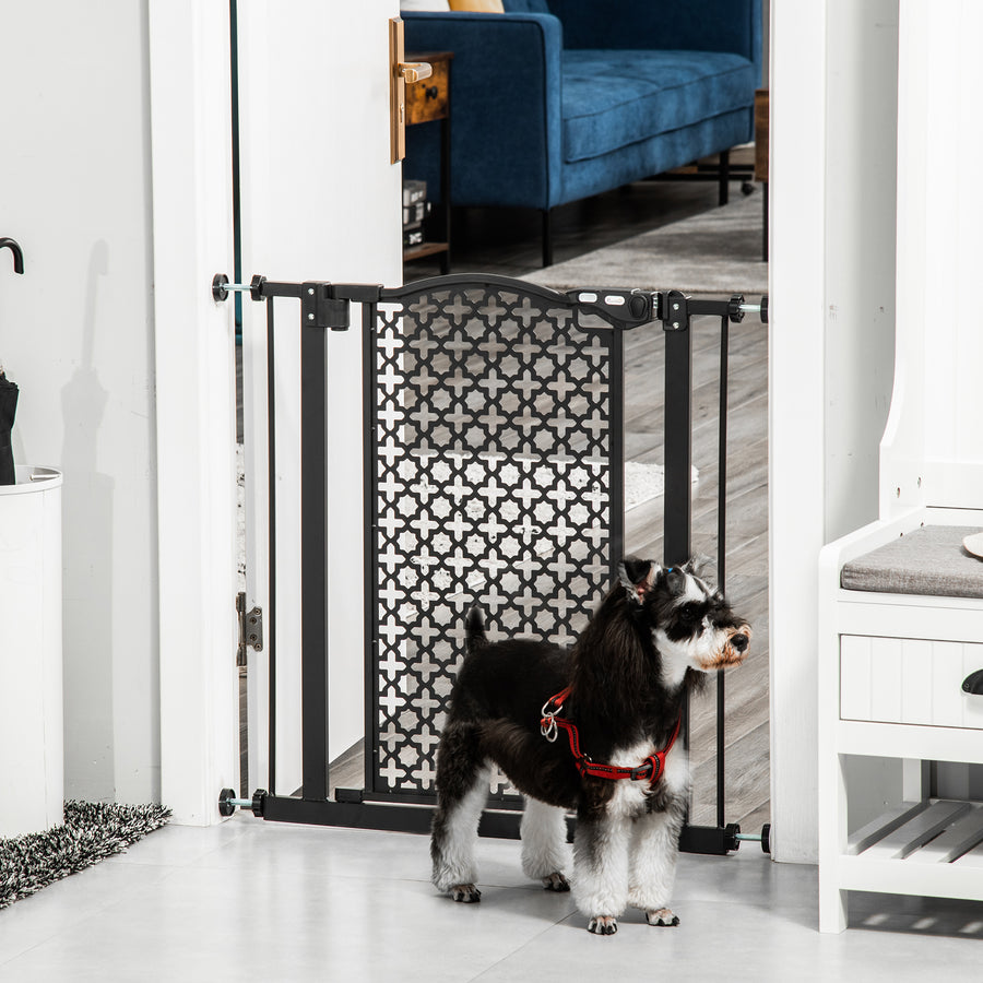 74-80 cm Pressure Fit Safety Gate for Doorways and Staircases, Dog Gate, Pet Barrier for Hallways with Auto Close, Double Locking