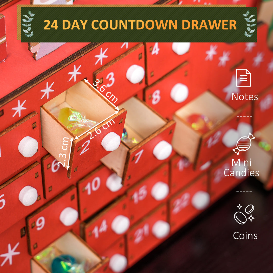 24-Drawer Reusable Santa Sleigh Christmas Advent Calendar