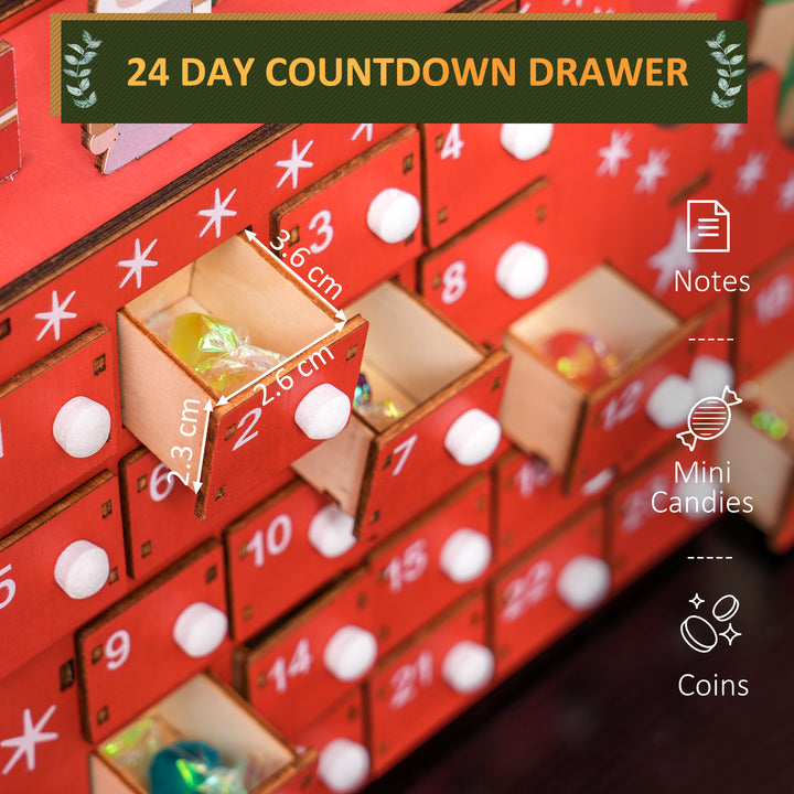 24-Drawer Reusable Santa Sleigh Christmas Advent Calendar