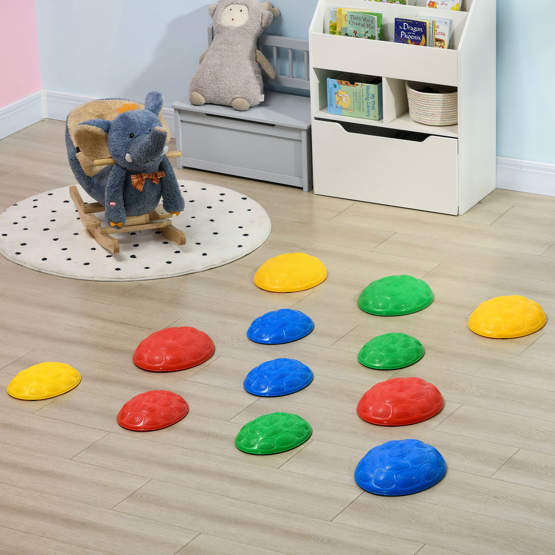 ZONEKIZ 8Pcs Kids Stepping Stones with Non-Slip Mats, Balance River Stones Indoor Outdoor Sensory Toys for 3-8 Years Old