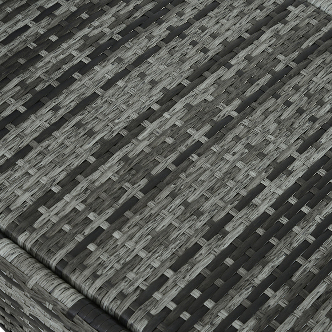 MCL Garden Rattan Furniture Single Sun Lounger Recliner Bed Reclining Chair Patio Outdoor Wicker Weave Adjustable Headrest with Fire Retardant Cushion - Grey