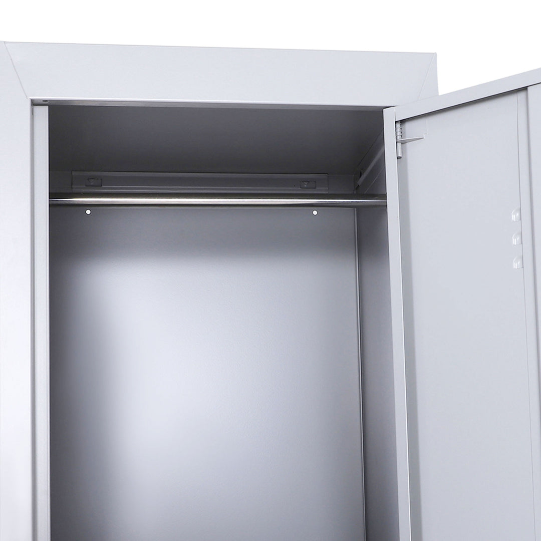 Locker Cabinet Storage Cold Rolled Steel w/ Shelves Vertical Cupboard Grey 38 x 46 x 180 cm
