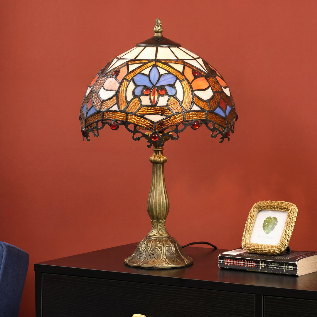 Tiffany Lamp, Stained Glass Table Lamp, Handcrafted Artisan Collectibl
