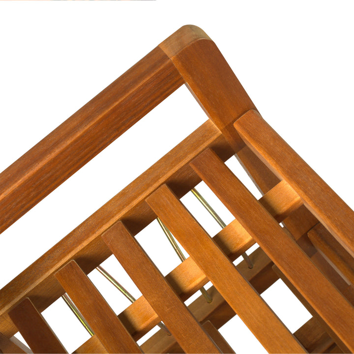 MCL 5-Tier Shoe Rack, Acacia Wooden Shoe Storage Organiser with Hangers, Holds up to 19 Pairs, for Entryway, Living Room, 64 x 26 x 82 cm, Teak