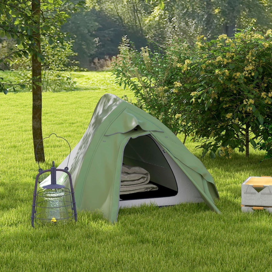 Double Layer Camping Tent, 1-2 Man Backpacking Tent with Carry Bag, 2000mm Waterproof and Lightweight, Green