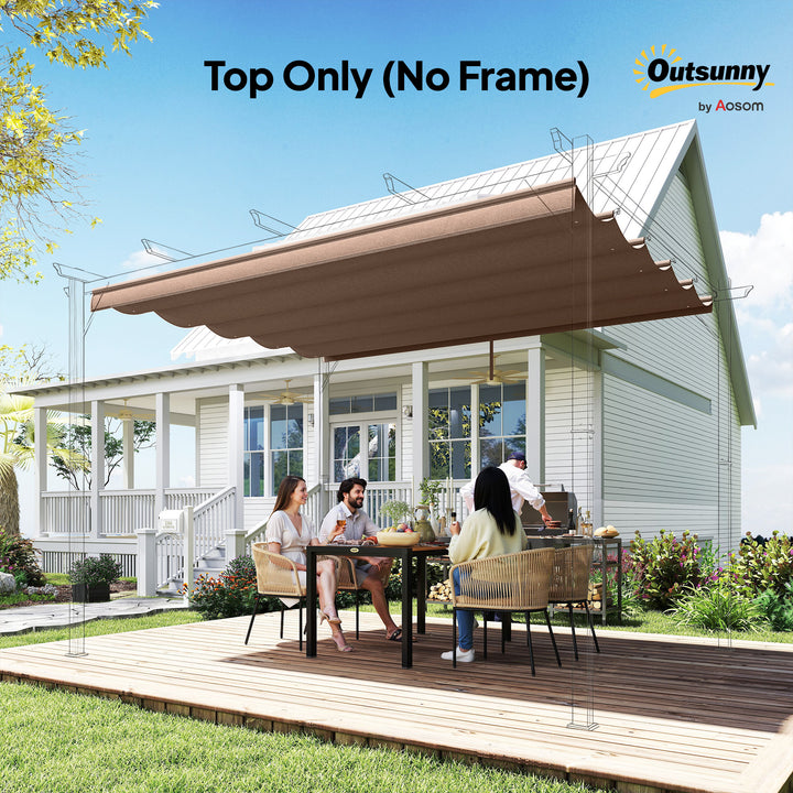 Retractable Pergola Cover, 2.55 x 2.5 m Replacement Canopy Fabric for 