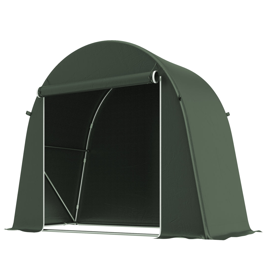 8 x 4 ft Garden Storage Tent, Waterproof Bike Tent with Roll-up Zipper Door and Galvanised Metal Frame