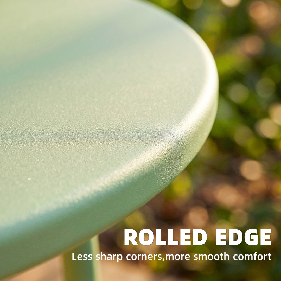 48 cm Round Garden Side Table, Small Metal Outdoor Garden Table with R