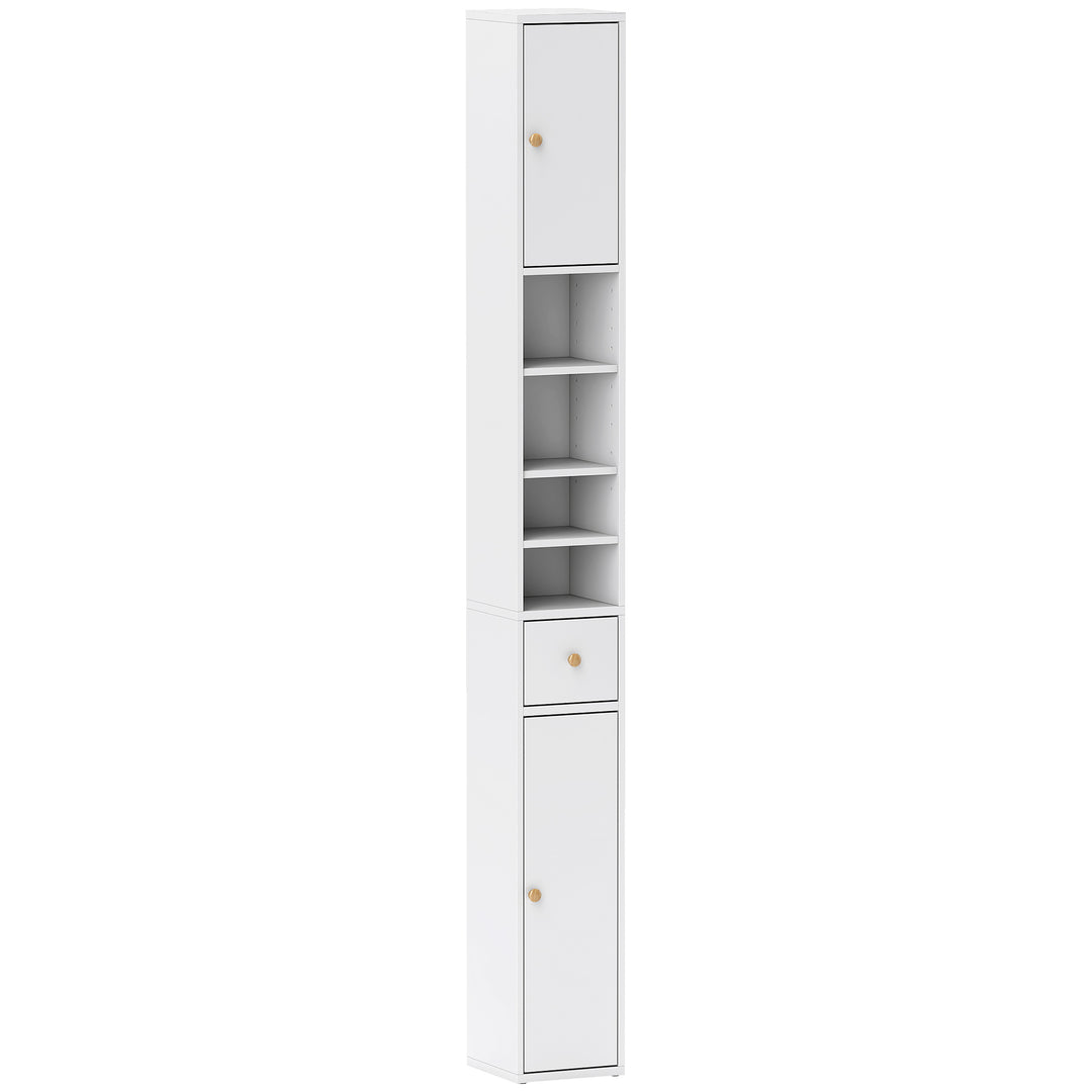 178 cm Narrow Tall Bathroom Cabinet - White
