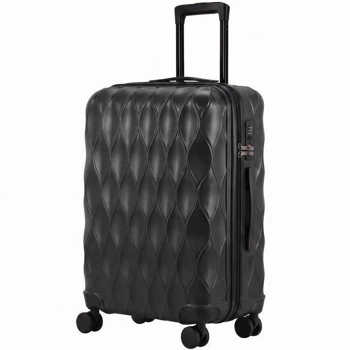 24Inch Suitcase, ABS Hard Shell Checked Luggage with TSA Lock - Black