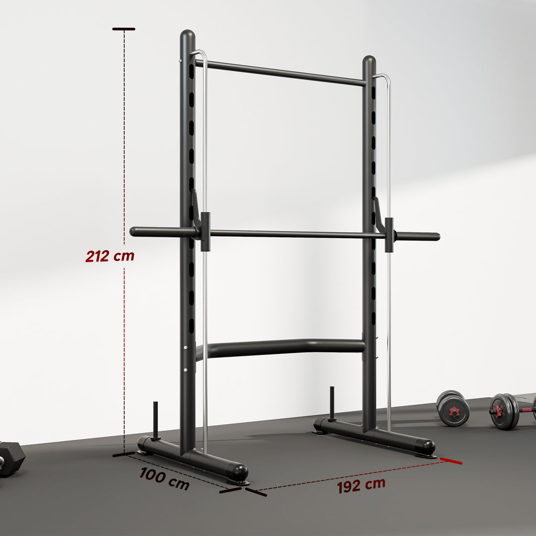 MCL Adjustable Squat Rack, with Pull Up Bar, Barbell Bar for Home Gym