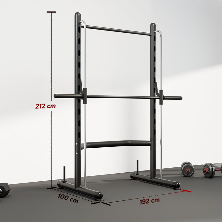 MCL Adjustable Squat Rack, with Pull Up Bar, Barbell Bar for Home Gym