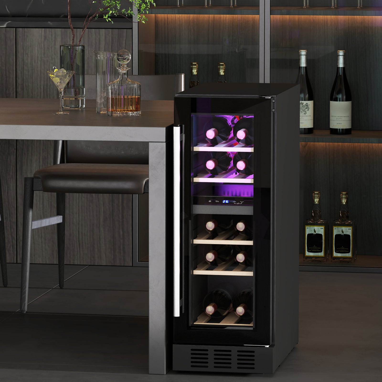 16 Bottle Dual Zone 5-18℃ Wine Fridge - Black