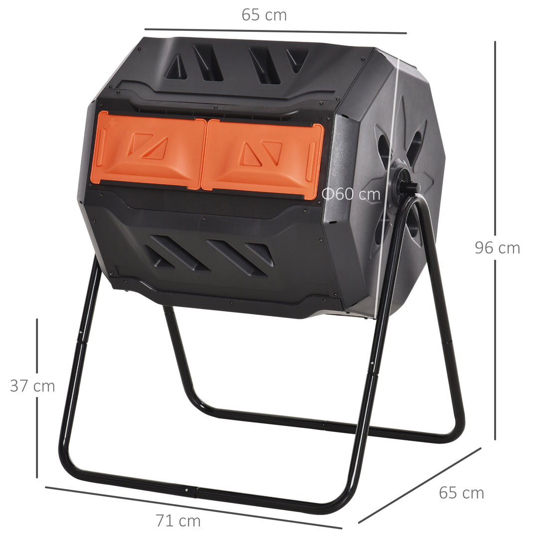 MCL 160L 360° Rotating Dual Chamber Composter - Orange