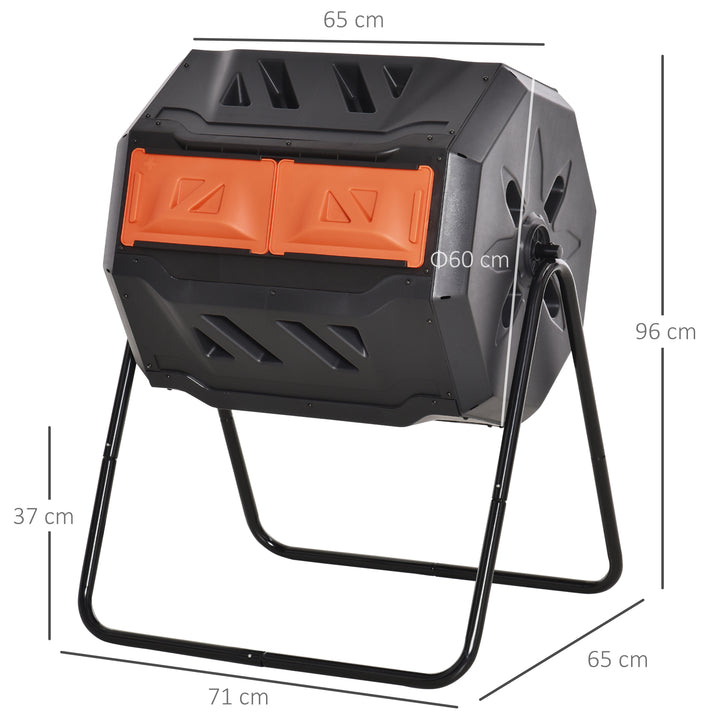 MCL 160L 360° Rotating Dual Chamber Composter - Orange