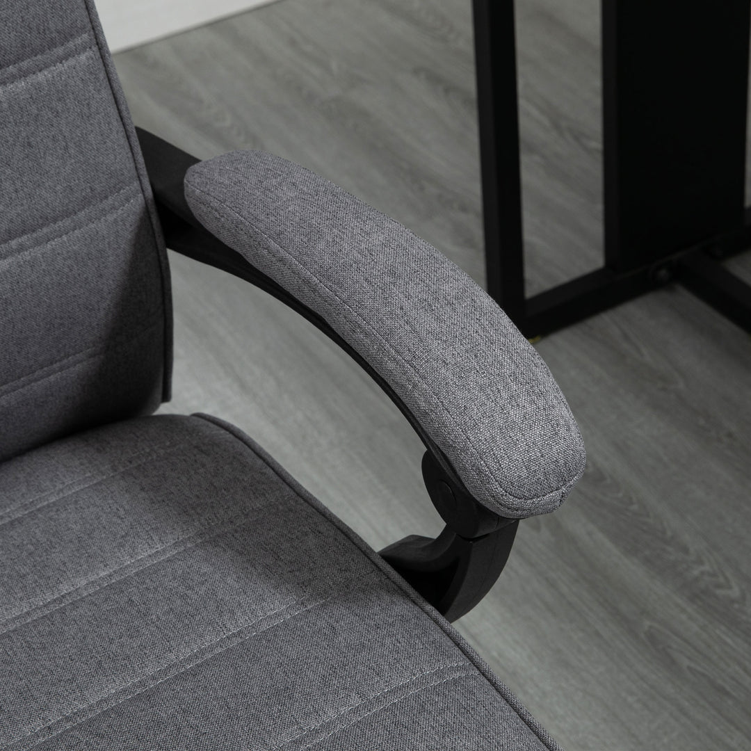 Office Chair, Computer Desk Chair, Fabric Swivel Chair with Adjustable Height and Rolling Wheels for Home Office Work Study, Grey