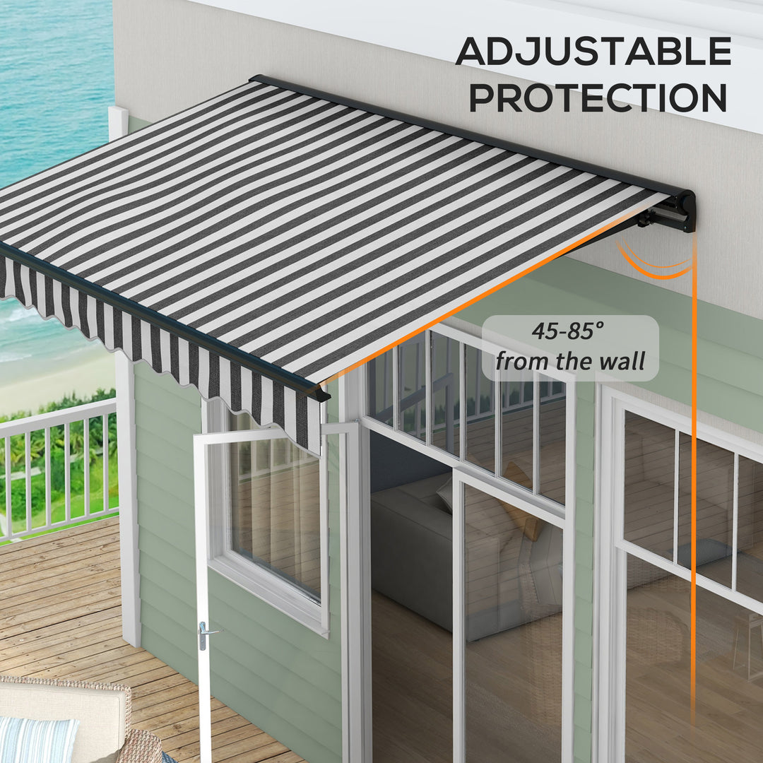 3 x 2m Aluminium Frame Electric Awning, with Remote - Grey/White