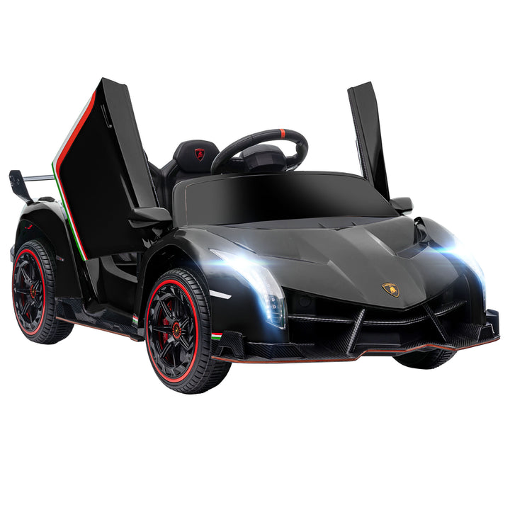 Lamborghini Veneno Licensed Electric Ride-On Car, with Remote, Music, Horn - Black