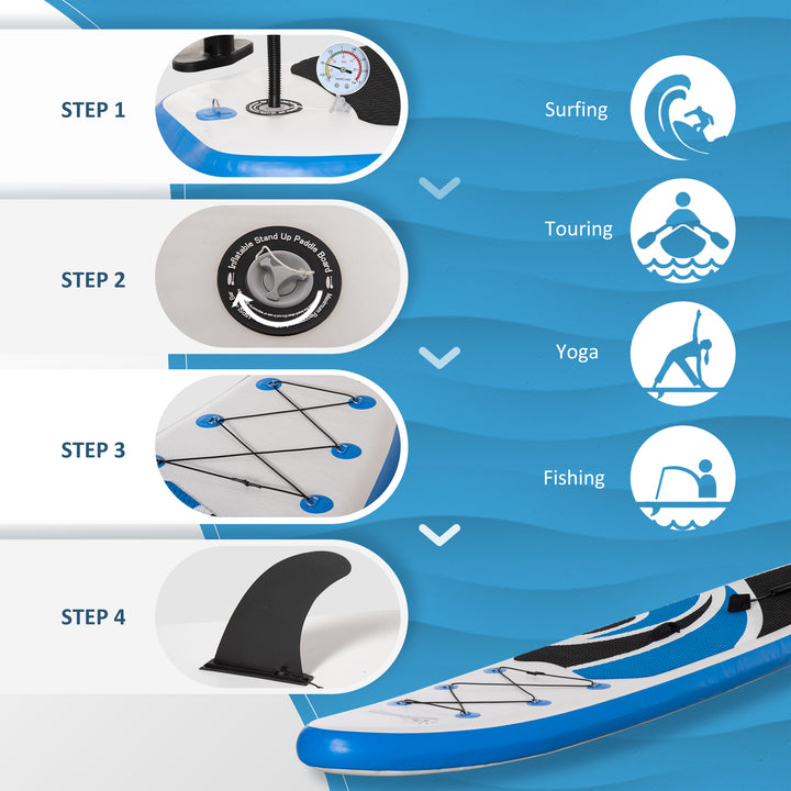 10.6' x 32" x 6" Inflatable Stand Up Paddle Board, Non-Slip & Ultra-Light Deck with ISUP Accessories, Adj Paddle, Pump, Backpack Bag, and Three Bottom Fins, for Youth Adults Beginner