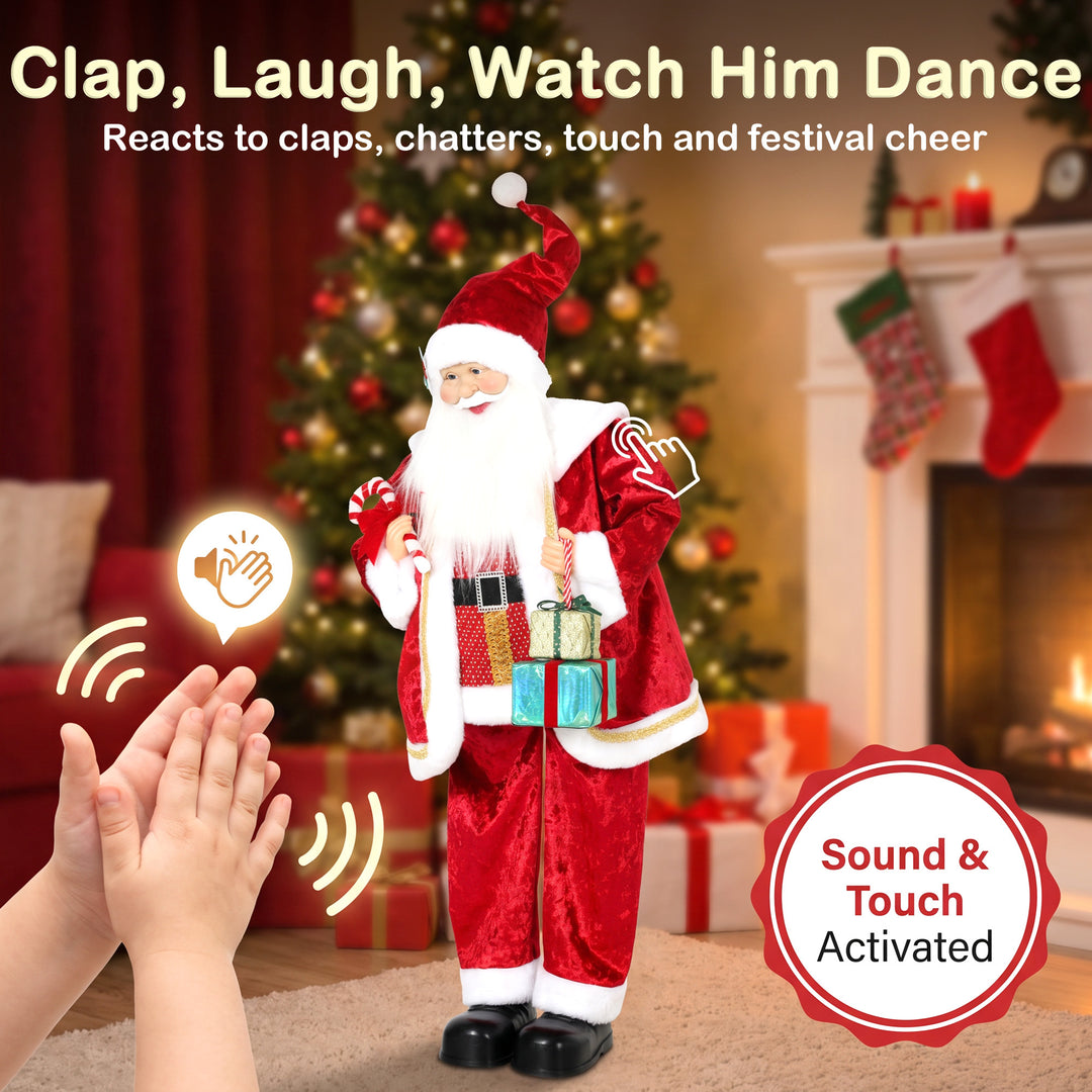 120cm Life Size Singing Dancing Santa Claus, Standing Musical - view 5