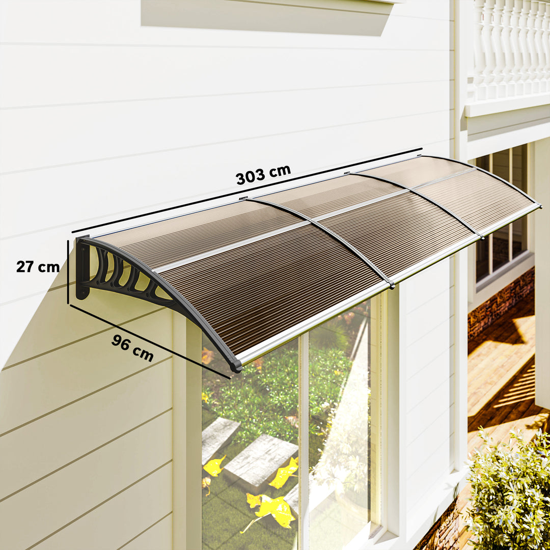 Front Door Canopy, Outdoor Awning, Rain Shelter, 303 x 96cm