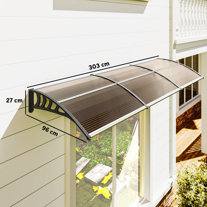 Front Door Canopy, Outdoor Awning, Rain Shelter, 303 x 96cm
