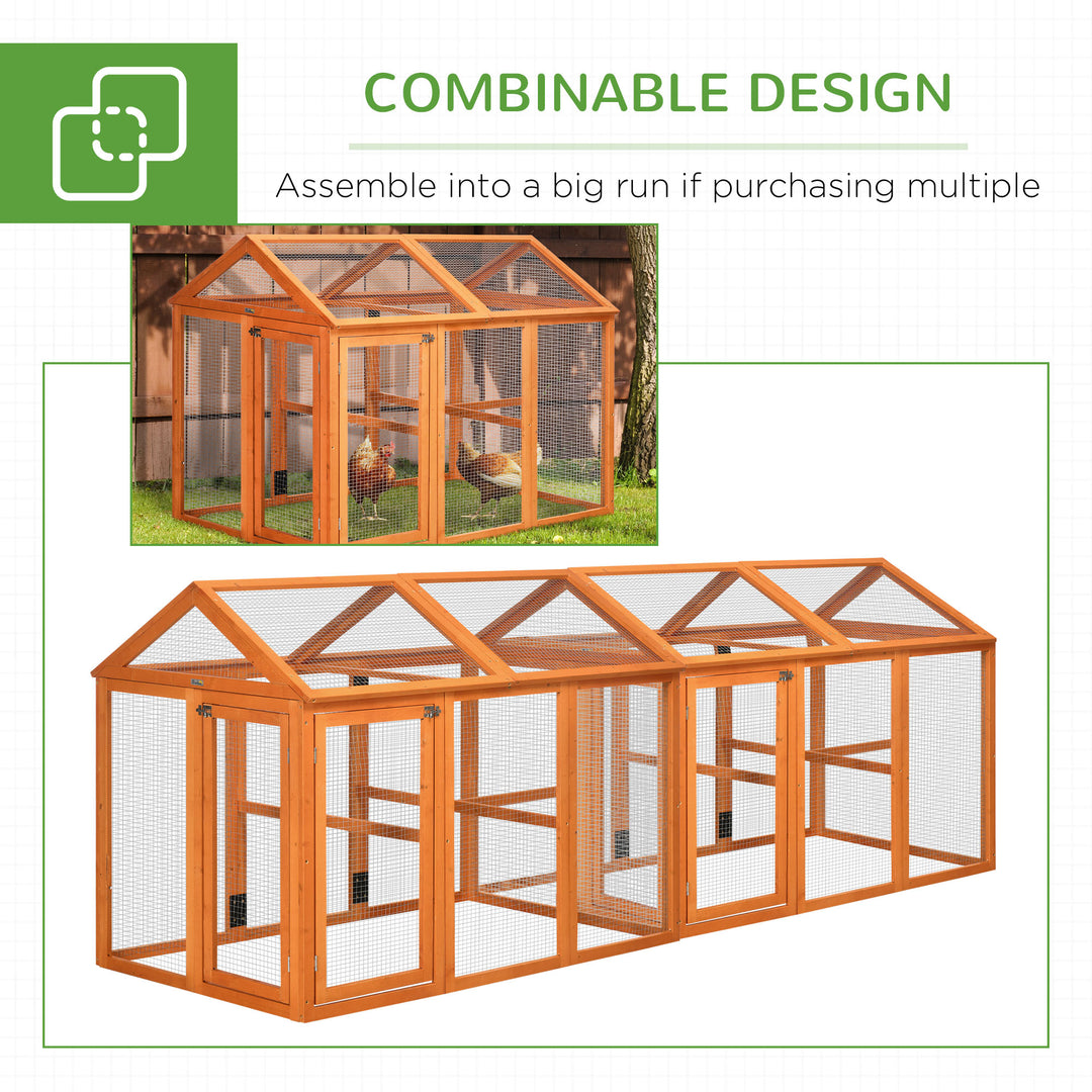 Large Chicken Run, Wooden Chicken coop, with Combinable Design - Wood Effect