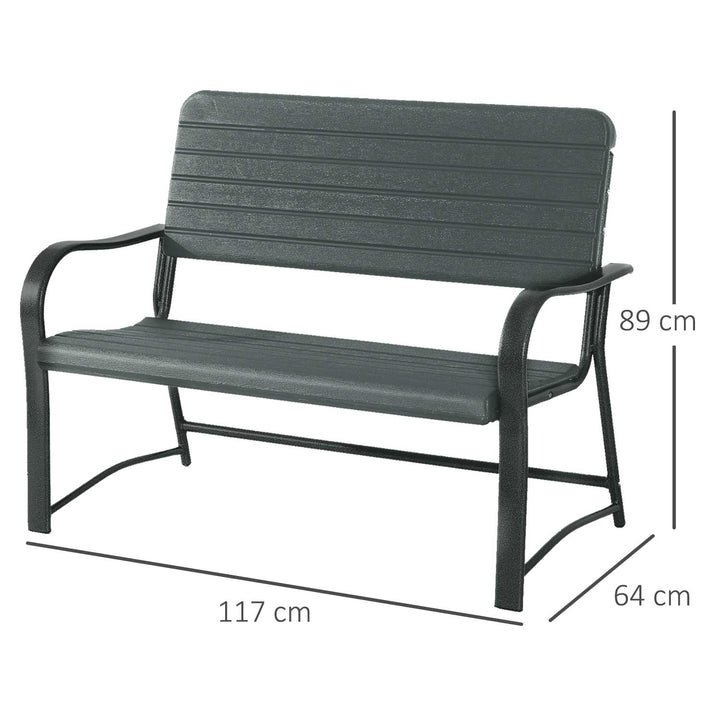 Outsunny 2 Seater Garden Bench Double Chair Outdoor Love Chair Patio Furniture.