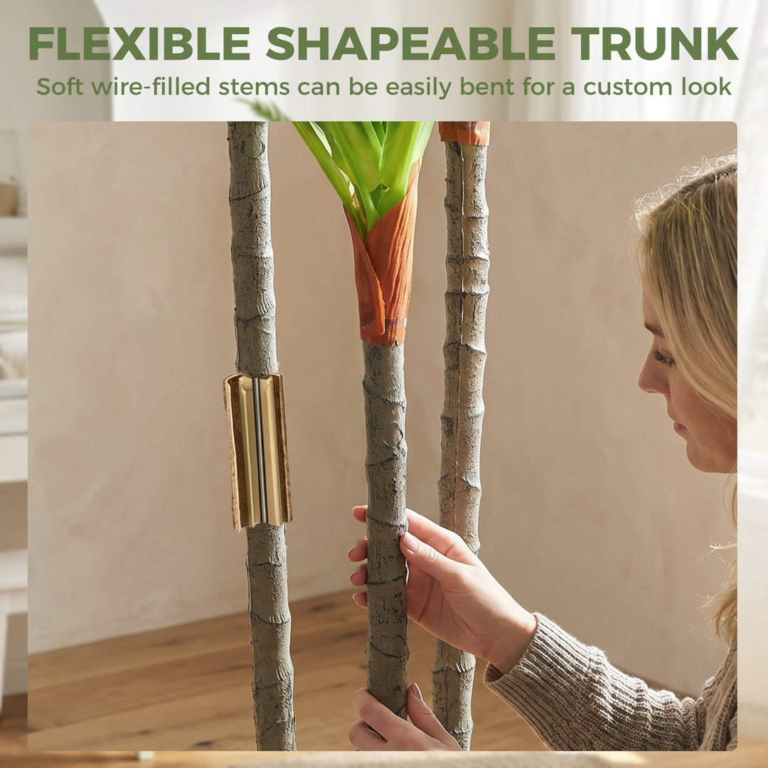 90cm Lifelike Fake Tree, Artificial Dracaena Tree with Bendable Trunks