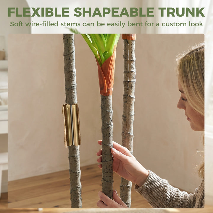 90cm Lifelike Fake Tree, Artificial Dracaena Tree with Bendable Trunks
