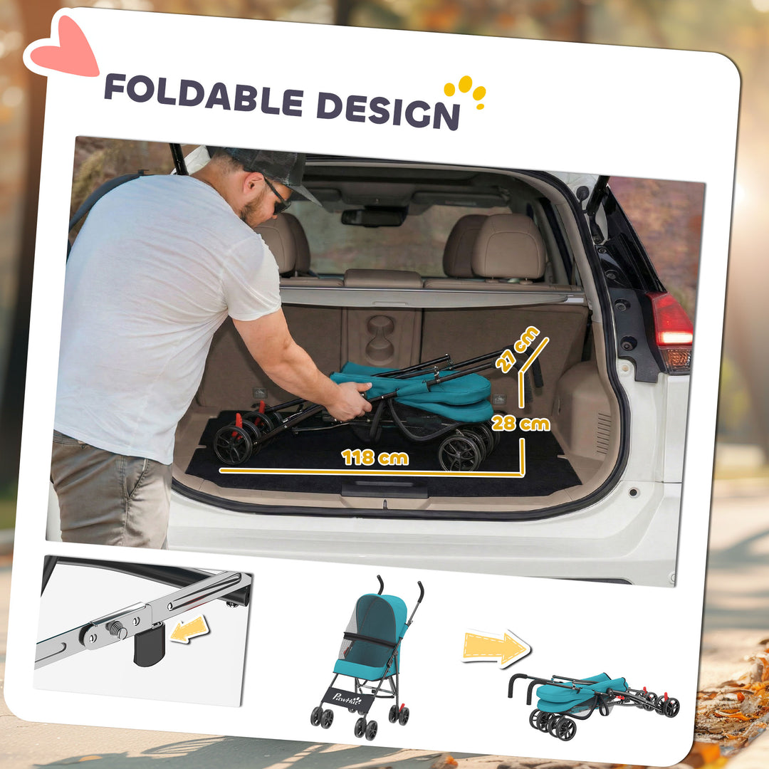 Dog Stroller, Foldable Cat Dog Pram for Miniature Breeds, Pet Stroller