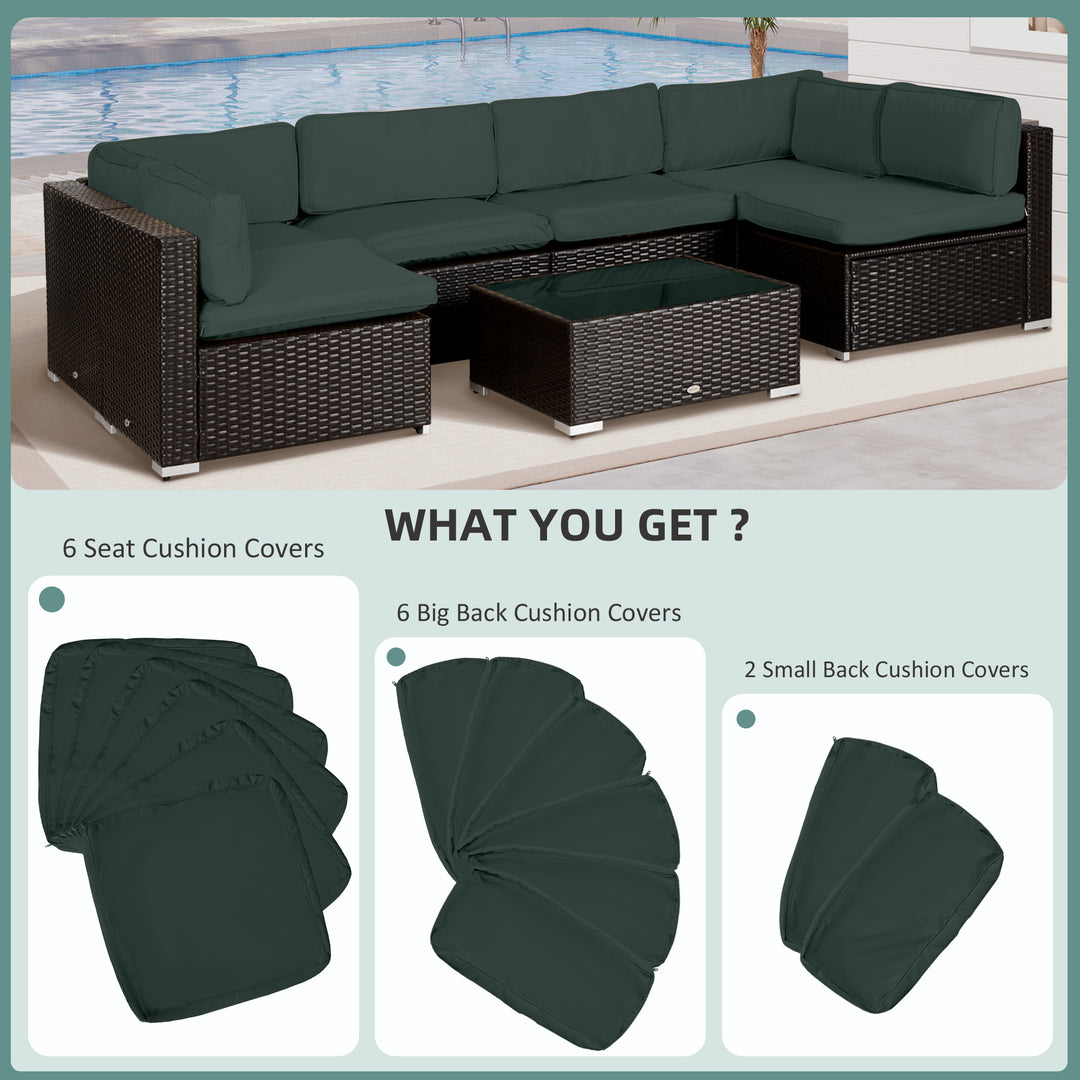 Garden Rattan Sofa Cushion Polyester Cover Replacement Outdoor- No Cushion Included, Dark Grey