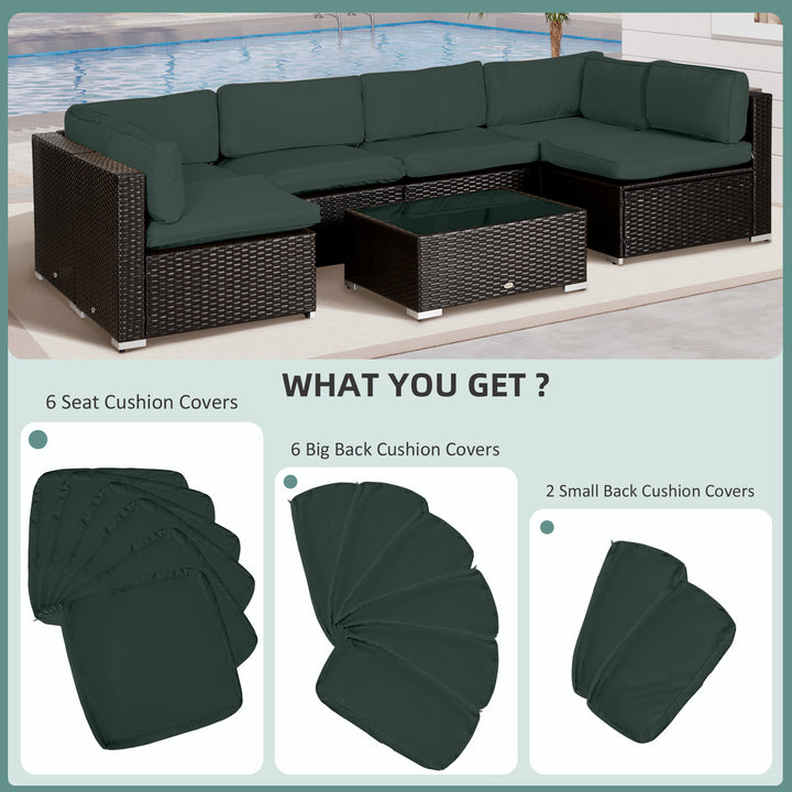 Garden Rattan Sofa Cushion Polyester Cover Replacement Outdoor- No Cushion Included, Dark Grey