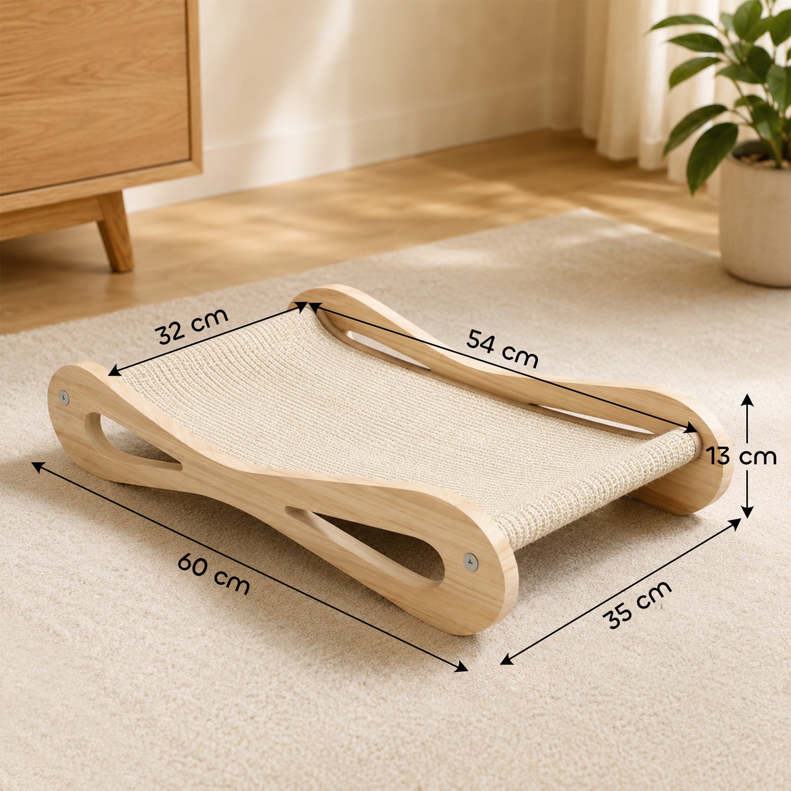 2 in 1 Sisal Cat Scratcher Bed Cat Scratching Board and Lounger 60 x 3