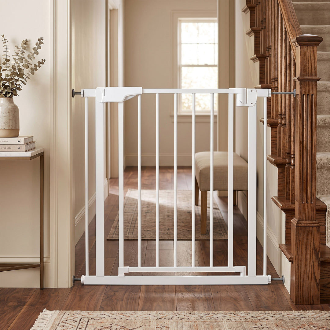 Baby Gate, Pet Safety Gate Pressure Fit, 76-81cm Wide with Two-Way Ope